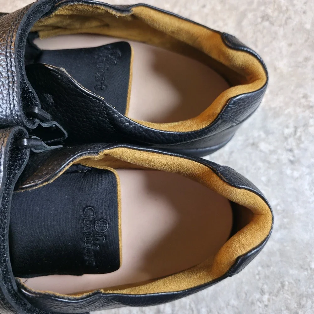 Dr. Comfort Brian X-Depth 6910 Black Leather Stretch Orthotic Shoes Mens 15 XW